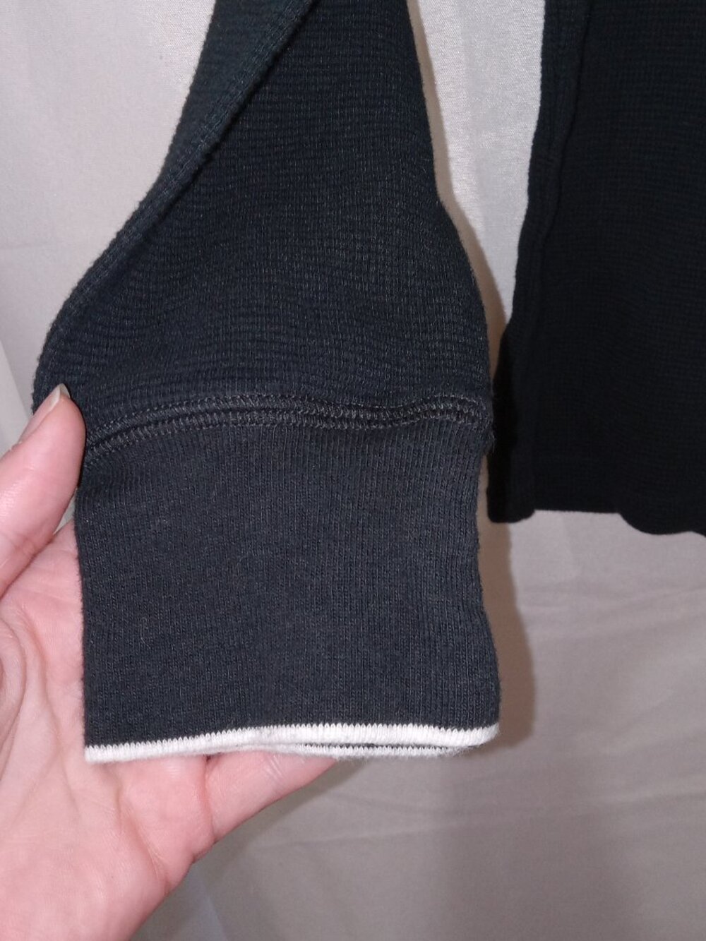 Polo Ralph Lauren Men's Black Waffle Knit Thermal Long Sleeve Shirt M Sleepwear - Picture 4 of 10